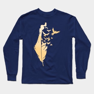 Palestine Feather Map Symbol of Palestinians Love and Struggle for Freedom -Yellow Long Sleeve T-Shirt